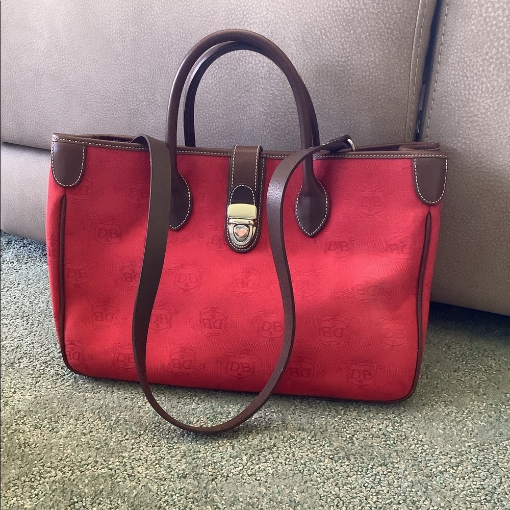 Dooney & Bourke red 3 compartment tote